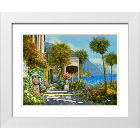 Passeggiata al Lago White Modern Wood Framed Art Print with Double Matting by Borelli, Guido