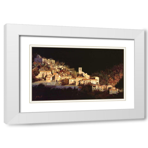 Paesaggio Scuro White Modern Wood Framed Art Print with Double Matting by Borelli, Guido