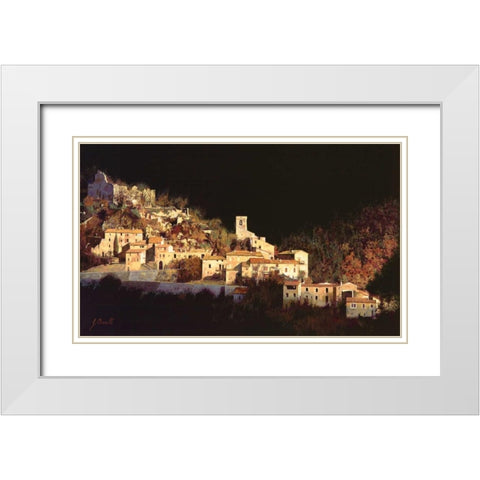 Paesaggio Scuro White Modern Wood Framed Art Print with Double Matting by Borelli, Guido