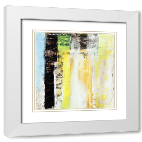Serie Codigo #11 White Modern Wood Framed Art Print with Double Matting by Benedicto, Ines