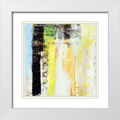 Serie Codigo #11 White Modern Wood Framed Art Print with Double Matting by Benedicto, Ines