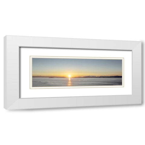 Sunrise Vista on the Bay White Modern Wood Framed Art Print with Double Matting by Blaustein, Alan