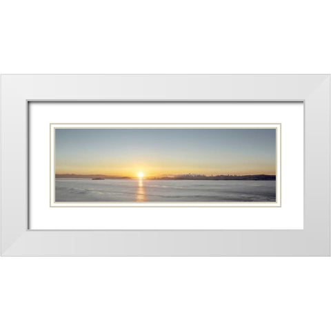 Sunrise Vista on the Bay White Modern Wood Framed Art Print with Double Matting by Blaustein, Alan