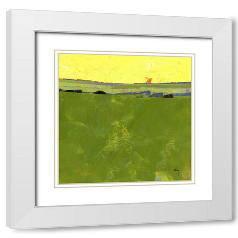 Hot Sky over Lazy Fields White Modern Wood Framed Art Print with Double Matting by Bailey, Paul
