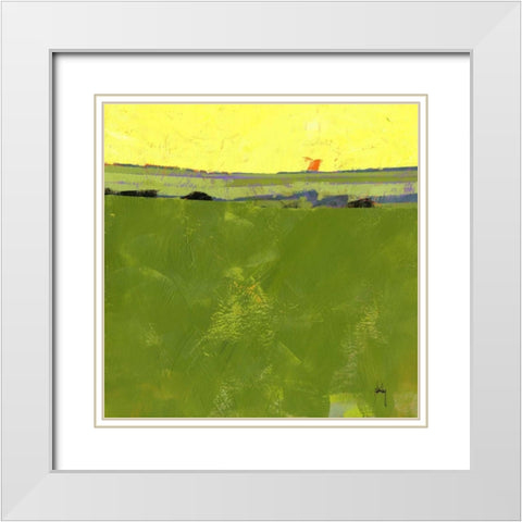 Hot Sky over Lazy Fields White Modern Wood Framed Art Print with Double Matting by Bailey, Paul
