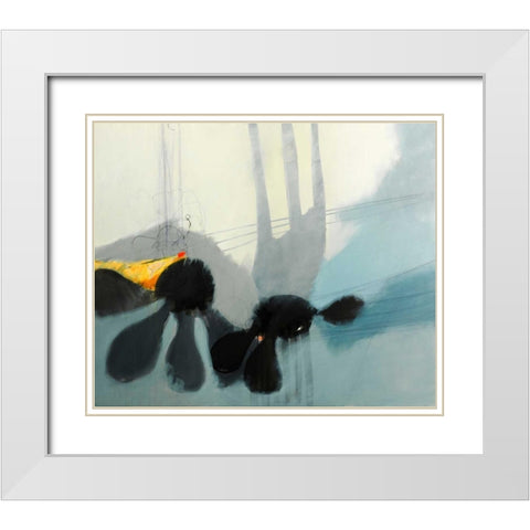 Flowers Tale White Modern Wood Framed Art Print with Double Matting by Brix, Sidsel