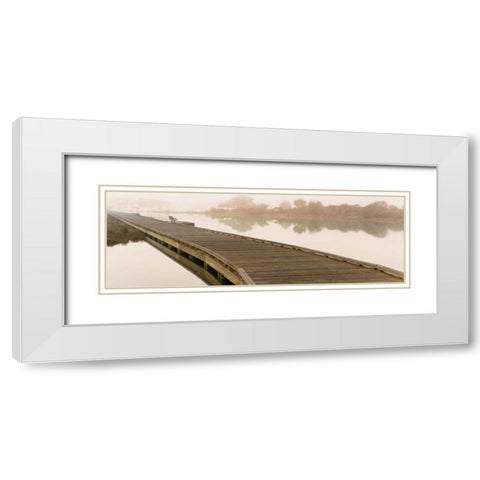 Tranquil Pier White Modern Wood Framed Art Print with Double Matting by Blaustein, Alan