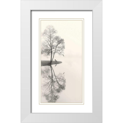 Tranquil Morning White Modern Wood Framed Art Print with Double Matting by Bell, Nicholas