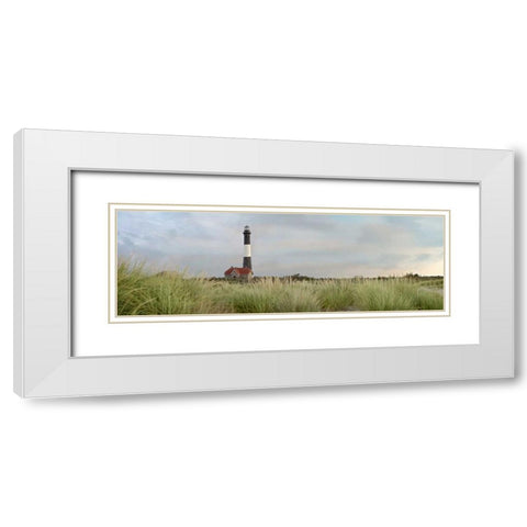 Island Lighthouse No. 1 White Modern Wood Framed Art Print with Double Matting by Blaustein, Alan