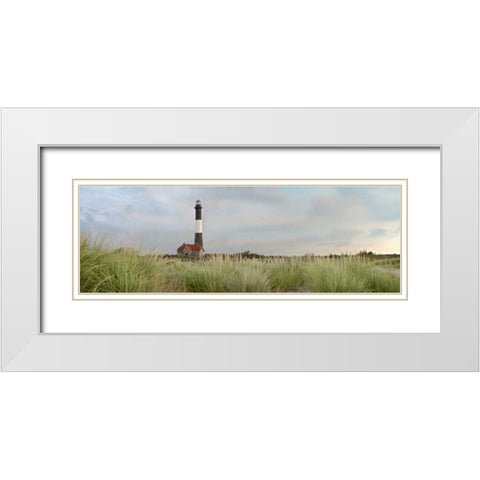 Island Lighthouse No. 1 White Modern Wood Framed Art Print with Double Matting by Blaustein, Alan