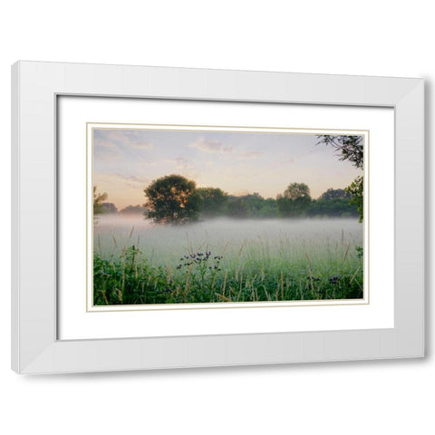 Western Plains Sunrise White Modern Wood Framed Art Print with Double Matting by Blaustein, Alan
