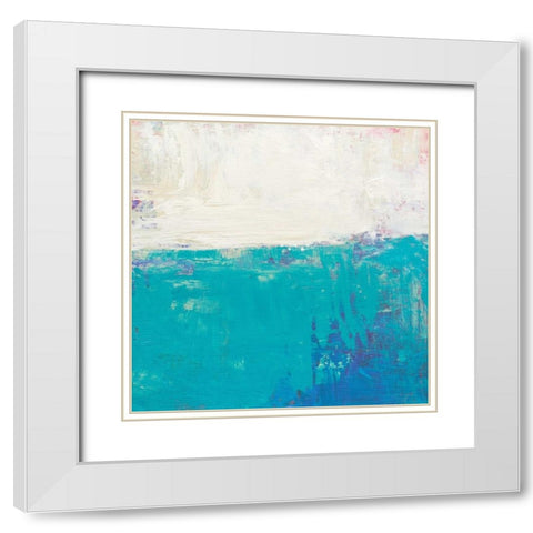 Aqua White White Modern Wood Framed Art Print with Double Matting by Bishop, Don