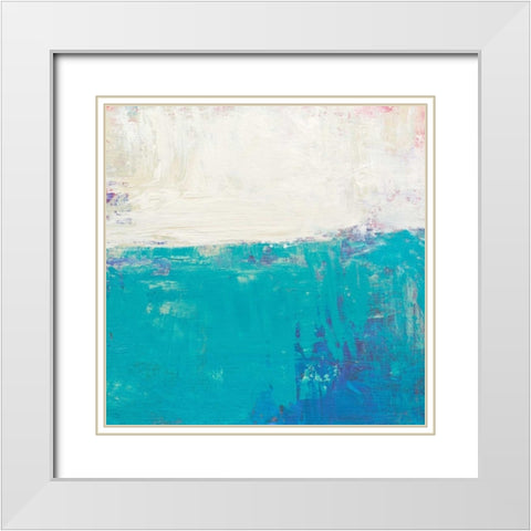 Aqua White White Modern Wood Framed Art Print with Double Matting by Bishop, Don