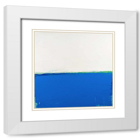 Open Blue White Modern Wood Framed Art Print with Double Matting by Bishop, Don