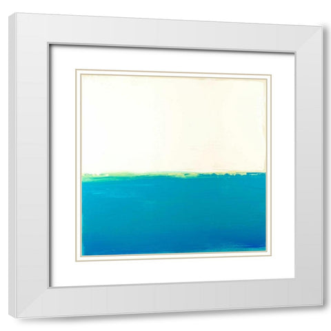 Turquoise Sea White Modern Wood Framed Art Print with Double Matting by Bishop, Don