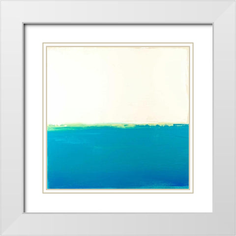 Turquoise Sea White Modern Wood Framed Art Print with Double Matting by Bishop, Don