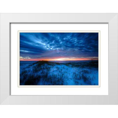 Sunset White Modern Wood Framed Art Print with Double Matting by Burdick, Chuck