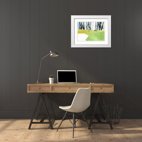 Barcode Wood White Modern Wood Framed Art Print with Double Matting by Bailey, Paul