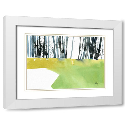 Barcode Wood White Modern Wood Framed Art Print with Double Matting by Bailey, Paul