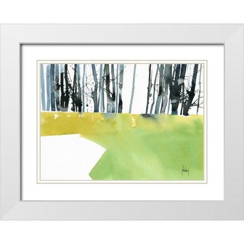 Barcode Wood White Modern Wood Framed Art Print with Double Matting by Bailey, Paul