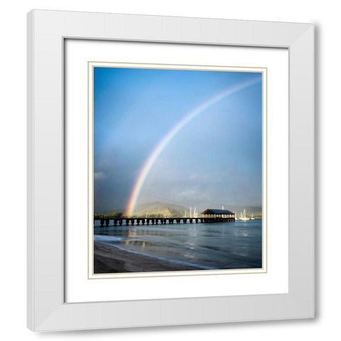 Rainbows at Hanalei II White Modern Wood Framed Art Print with Double Matting by Burt, Daniel