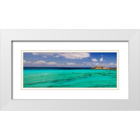 Caribbean Waters White Modern Wood Framed Art Print with Double Matting by Burdick, Chuck