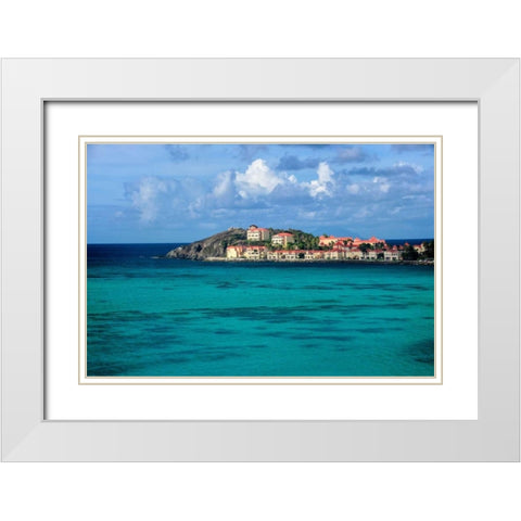 Island Haven White Modern Wood Framed Art Print with Double Matting by Burdick, Chuck
