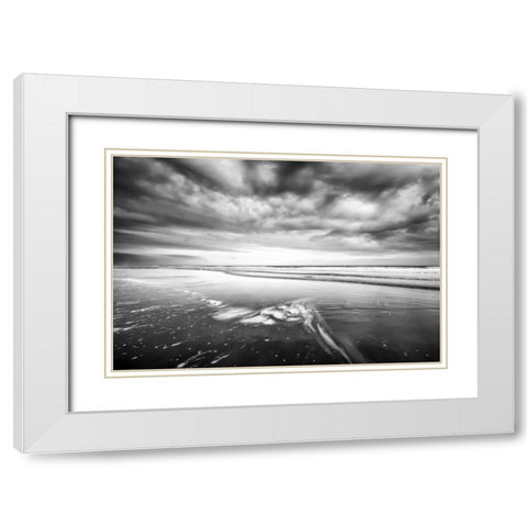 Ebb Tide White Modern Wood Framed Art Print with Double Matting by Burdick, Chuck