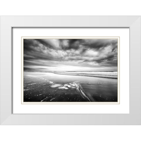Ebb Tide White Modern Wood Framed Art Print with Double Matting by Burdick, Chuck