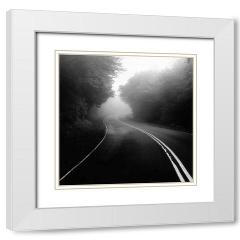 Mountain Road White Modern Wood Framed Art Print with Double Matting by Bell, Nicholas