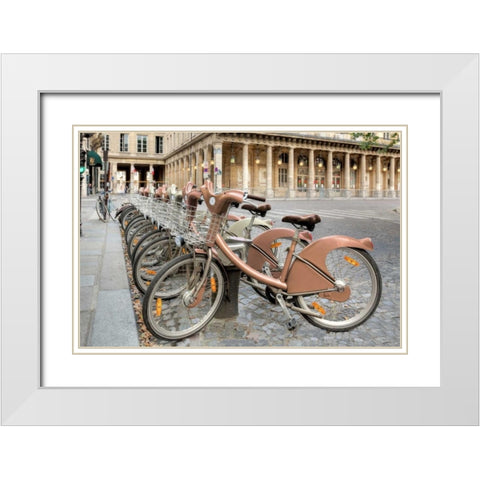 Paris Cycles 2 White Modern Wood Framed Art Print with Double Matting by Blaustein, Alan