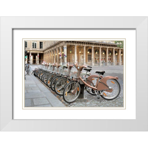 Paris Cycles 1 White Modern Wood Framed Art Print with Double Matting by Blaustein, Alan