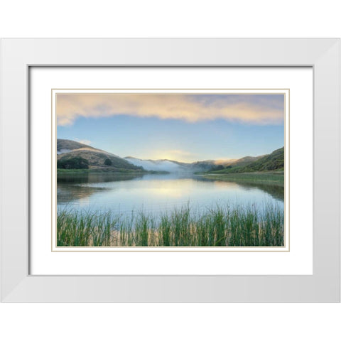 Crescent Beach Calm 4 White Modern Wood Framed Art Print with Double Matting by Blaustein, Alan