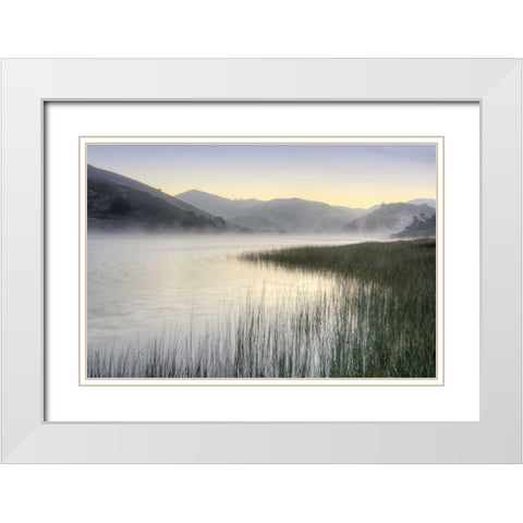 Crescent Beach Calm 1 White Modern Wood Framed Art Print with Double Matting by Blaustein, Alan