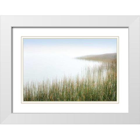 Crescent Beach Calm 3 White Modern Wood Framed Art Print with Double Matting by Blaustein, Alan