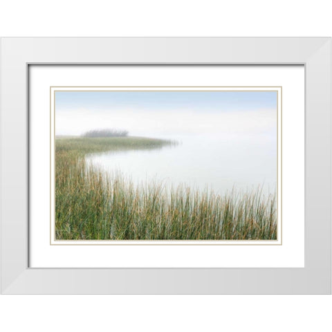 Crescent Beach Calm 2 White Modern Wood Framed Art Print with Double Matting by Blaustein, Alan