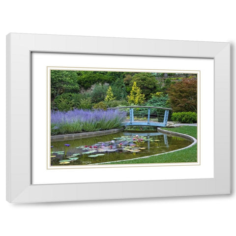Serenity White Modern Wood Framed Art Print with Double Matting by Burdick, Chuck