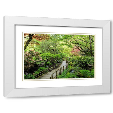 Stairway to Paradise White Modern Wood Framed Art Print with Double Matting by Burdick, Chuck
