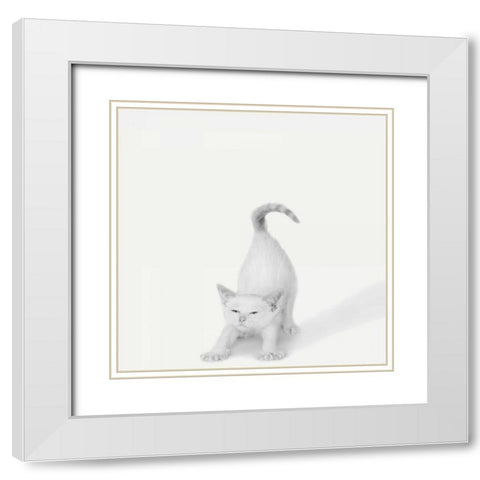 Bonjour! White Modern Wood Framed Art Print with Double Matting by Bertelli, Jon