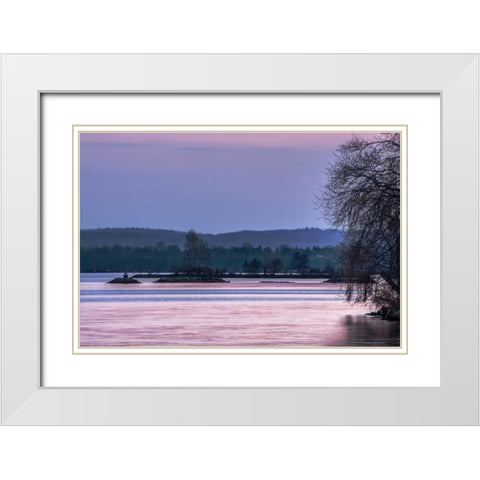 Evening on the Bay White Modern Wood Framed Art Print with Double Matting by Burdick, Chuck