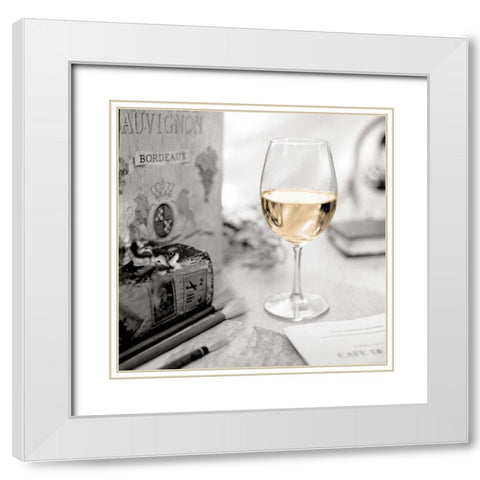 Vin Blanc White Modern Wood Framed Art Print with Double Matting by Blaustein, Alan