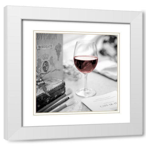 Vin Rouge White Modern Wood Framed Art Print with Double Matting by Blaustein, Alan