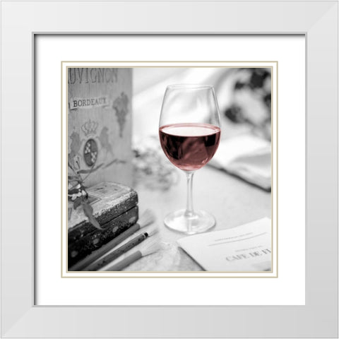 Vin Rouge White Modern Wood Framed Art Print with Double Matting by Blaustein, Alan