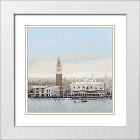 Piazza San Marco Vista White Modern Wood Framed Art Print with Double Matting by Blaustein, Alan