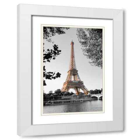 Matin sur la Seine White Modern Wood Framed Art Print with Double Matting by Blaustein, Alan