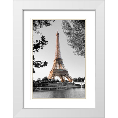 Matin sur la Seine White Modern Wood Framed Art Print with Double Matting by Blaustein, Alan