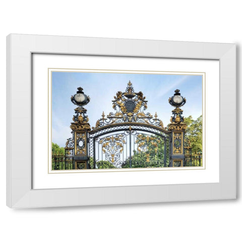 Park Monceau Gates White Modern Wood Framed Art Print with Double Matting by Blaustein, Alan
