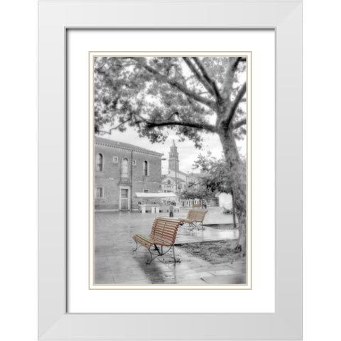 Campo Santa Margherita #1 White Modern Wood Framed Art Print with Double Matting by Blaustein, Alan