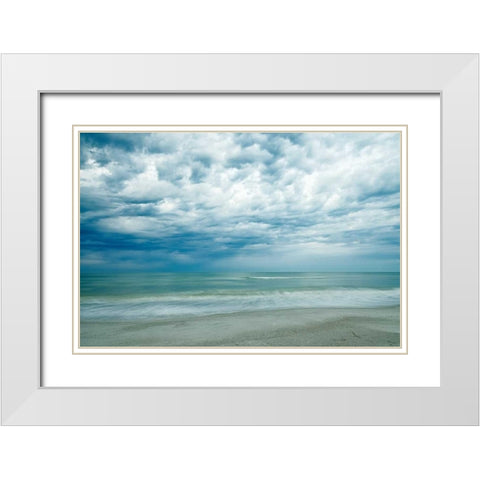 Morning at the Beach White Modern Wood Framed Art Print with Double Matting by Burdick, Chuck