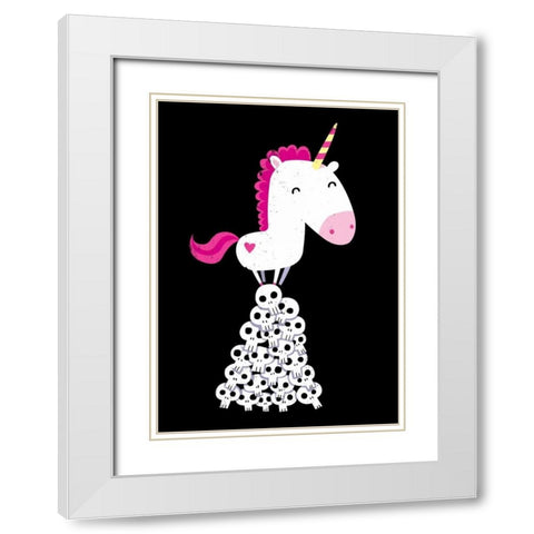 Killer Unicorn White Modern Wood Framed Art Print with Double Matting by Buxton, Michael